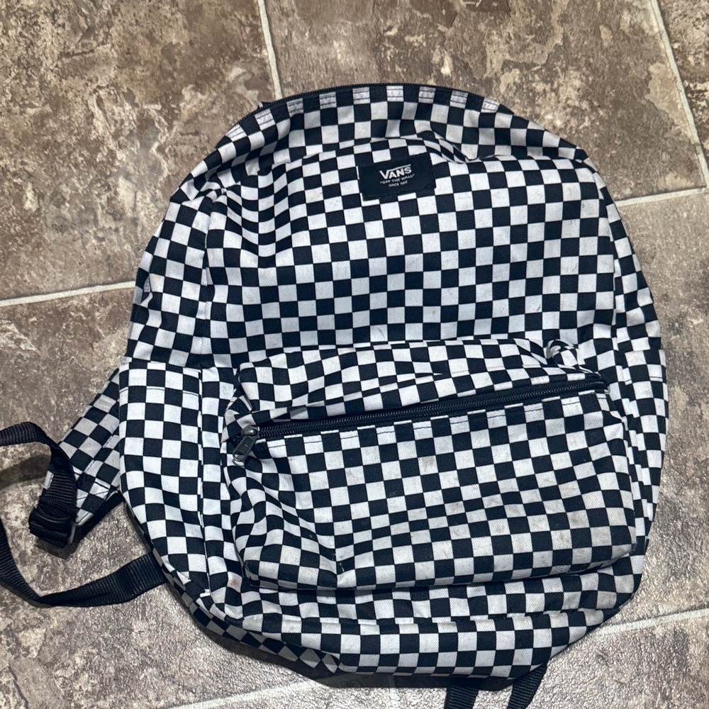 Vans Black and White Checkered Backpack